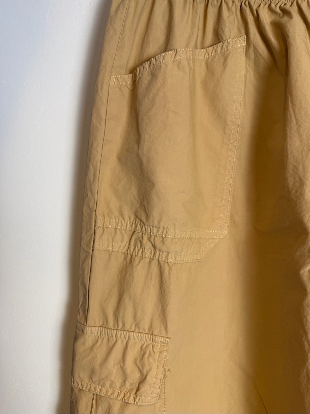 Rewash Tan Cargo Trousers with Drawstring Waist- 100% Cotton - Picture 4 of 12
